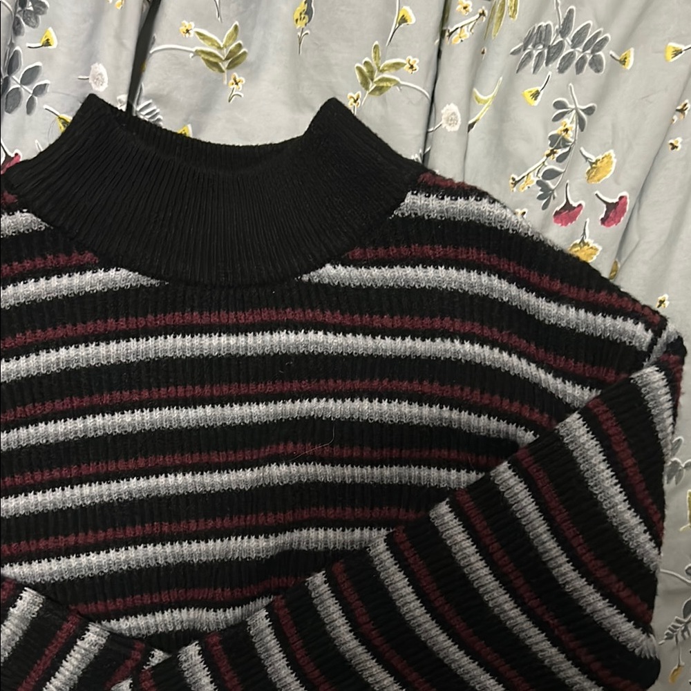 Striped Black and Gray Sweater